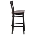 thumbnail image 2 of HERCULES Series Black Window Back Metal Restaurant Barstool - Walnut Wood Seat, 2 of 6