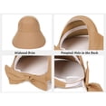 thumbnail image 5 of Helii Women Wide Brim Sun Hat with Back Bow and Ponytail Hole, Quick Dry Breathable UV Protection Foldable Packable Travel Cap, Adjustable Drawstring Outdoor Beach Hat Khaki,One Size, 5 of 8
