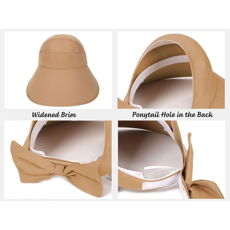 Wide Brim Sun Hat Foldable Adjustable with Ponytail Hole Sun Hat With Ponytail Hole - Wide Brim Sun Hat Ponytail  main image 3
