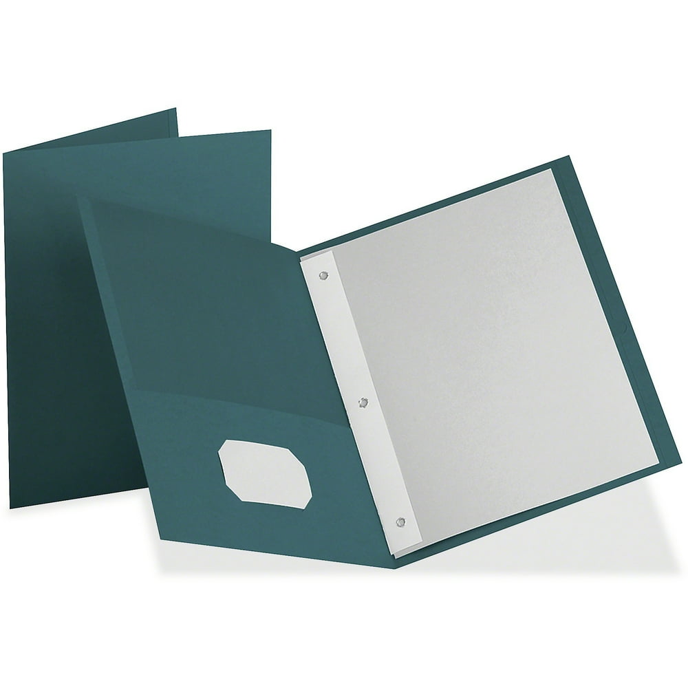 Oxford Twin Pocket 3hole Fastener Folders, Teal, 25 / Box (Quantity