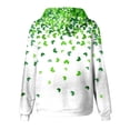 thumbnail image 6 of Staki Kids Girls Shamrock Shirt St. Patrick's Child Clover with Pockets Irish Long Sleeve Hoodie 3-12Y(Dark Green,10-11 Years), 6 of 6