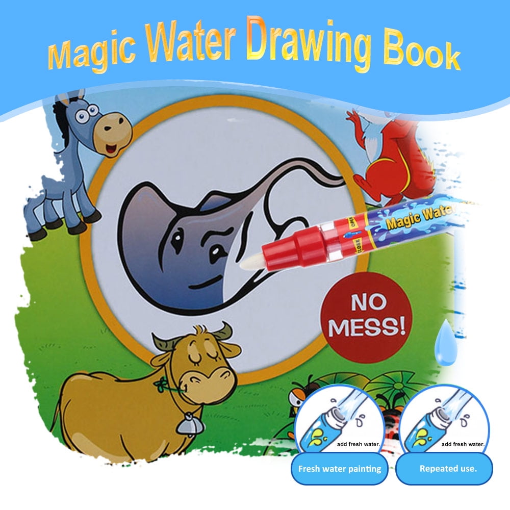 Download Water Drawing Book Coloring Book Doodle With Pen Animals Painting No Ink Educational Toy Walmart Com Walmart Com