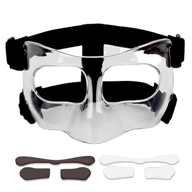 Protège-visage Nasal Protection Sportive Couverture de Protection Nasale Résistant aux Impacts Transparent pour Entraînement de Basketball Football