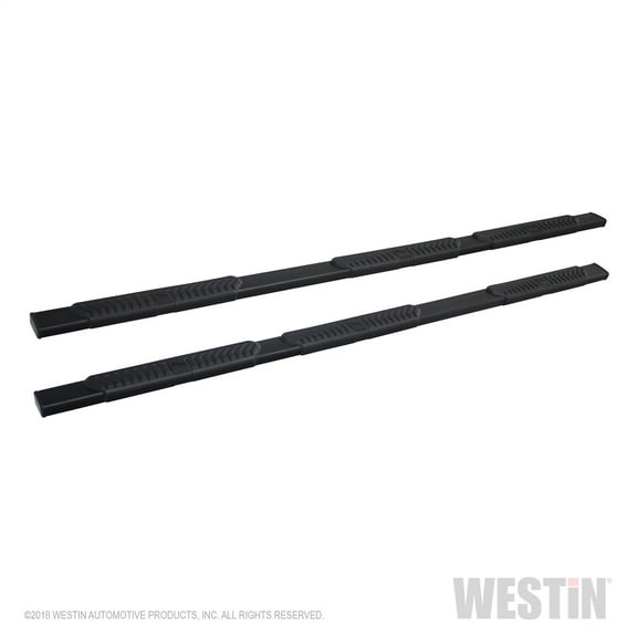 Westin 28-534185 R5 Modular Wheel-to-Wheel Nerf Step Bar; 5 in. Black; Incl. Hardware; No Drilling Required; For Double Cab;