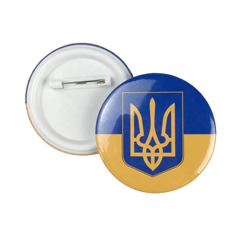 UKRAINE FLAG PIN, The Famous Ukrainian Symbol COAT OF ARMS Brooch Badge ...