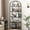 Black, variant on Cabihome Arched Bookshelf, 5 Tier Modern Display Racks Tall Standing Bookshelves for Home Office, White/Gold