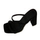 thumbnail image 2 of Zapatos de moda para mujer Sandalias sin cordones de color sólido informales con punta cuadrada Zapatillas de tacón alto de verano Wmkox8yii  hj789, 2 of 3