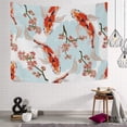 thumbnail image 2 of Coolnut Tapestry Wall Hanging Koi Fish Tropical Pink Flowers Tapestry Polyester Tapestry Bright Wall Art Wall Blanket Wall Decor for Bedroom Living Room Dorm Decor（60 x 40 inch） Home Decor Gifts, 2 of 7