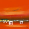 thumbnail image 2 of Flanet, Frederic 26x26 White Modern Wood Framed Museum Art Print Titled - Crepuscule I, 2 of 4