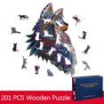 thumbnail image 2 of Puzle de madera HUOGUO con forma única de animal, 201 piezas, regalo, 2 of 5