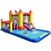 Gymax Inflatable Water Slide Castle Kids Bounce House Indoor & Outdoor without Blower