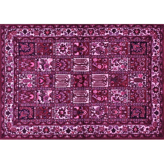 Ahgly Company Indoor Rectangle Animal Pink Traditional Area Rugs, 5' x 7'