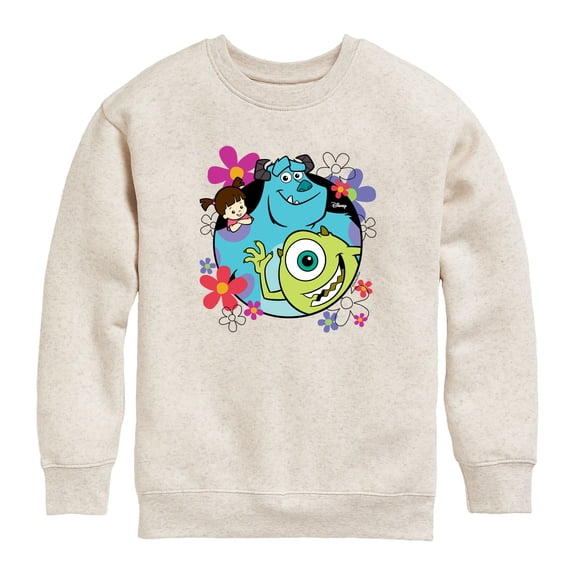 Monsters Inc - Floral Group - Toddler Boys Fleece Crew Sweatshirt