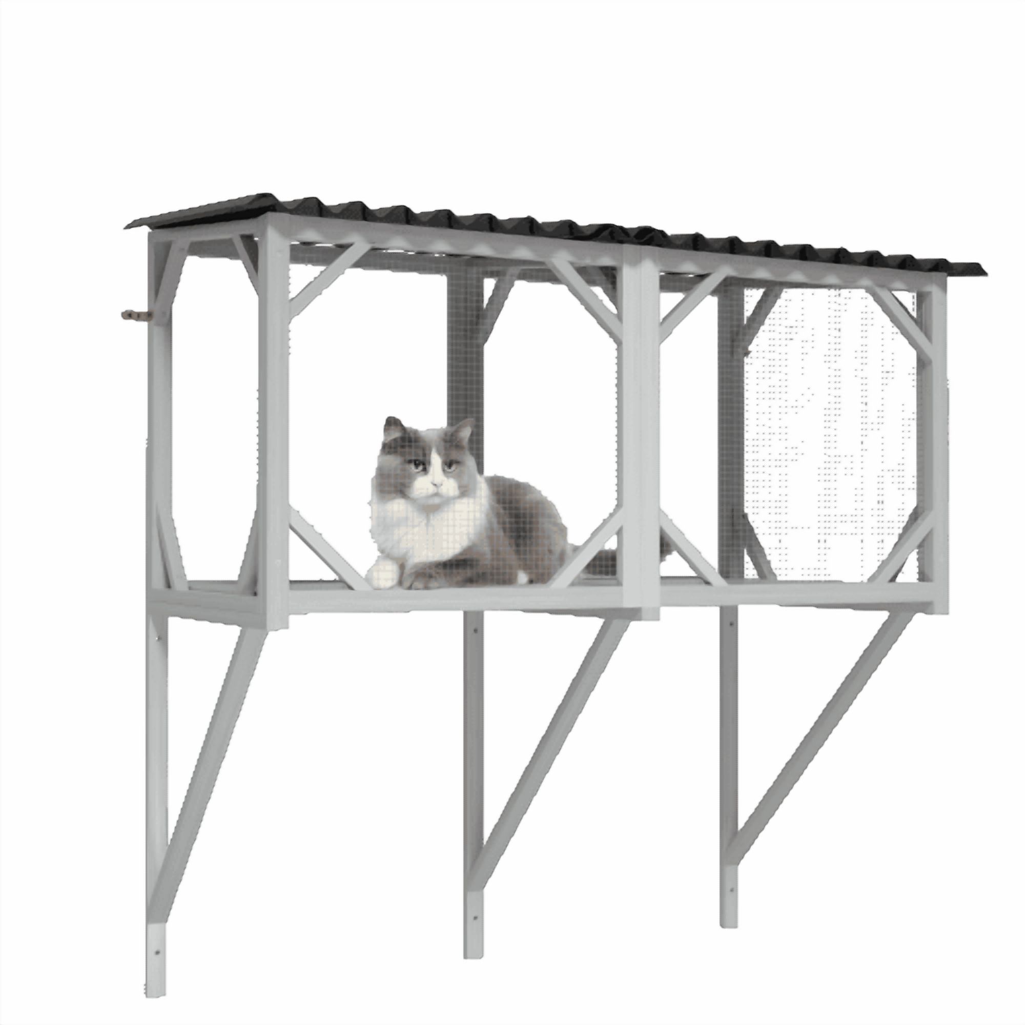 43.3" Cat Window Perch for Large Indoor Cats Wooden Cat Window Hammock for Safely Enjoying The Outdoor Sights Scents and Sounds