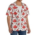 thumbnail image 4 of Sigee Amanita Red Mushroom Print Men's Shirts Casual Button Down Short Sleeve Summer Beach Shirt Hawaiian Vacation Shirts Tee Shirt-Medium, 4 of 7