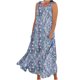 thumbnail image 1 of Vestido de Verano para las Mujeres sin Mangas Lino-Look Impreso Maxi, Suelto Fluido Y Vestido Sexy de Moda para las Mujeres, 1 of 4