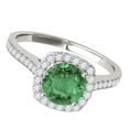 thumbnail image 2 of Mauli Jewels Rings for Women 1.20 Carat Diamond And Emerald Ring 4-prong 14k White Gold, 2 of 6