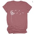 thumbnail image 2 of Sonducket Camiseta Estampado Cuello Camiseta Mujer Suelta Verano Top, Púrpura, S Prendas para la parte del cuerpo Rosado L Sonducket AP002011-18, 2 of 4