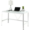 thumbnail image 2 of White Metal & Glass Modern Home & Office Computer Desk Workstation, 2 of 3