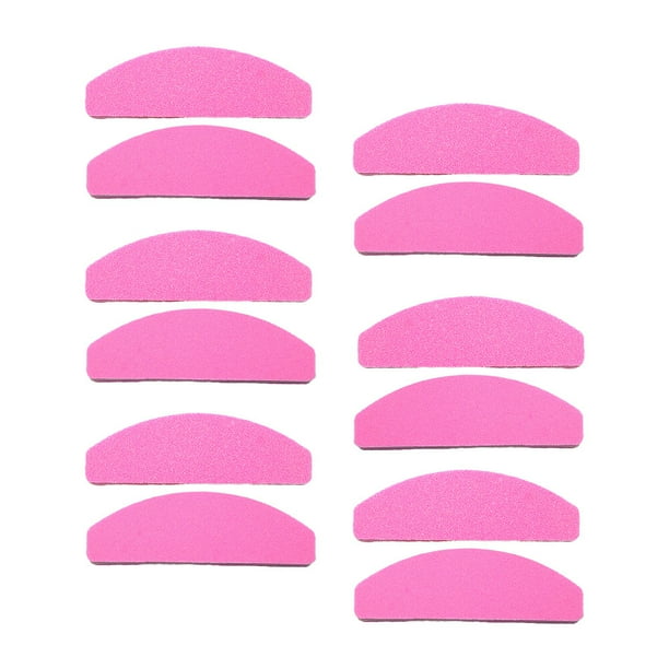 EeaseMX 20 limas de uñas cortas de esponja, mini limas de uñas en forma de media luna, lima de uñas de pulido preciso, tira de pulido de uñas de doble cara para salón en casa, color rosa