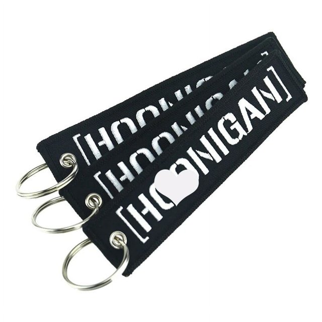 LLavero de cadena de moda, llaveros de lanzamiento, Bijoux para motocicletas y coches, bordado personalizado, 3 uds.