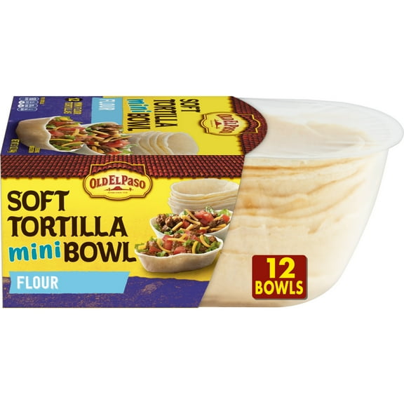 Old El Paso Soft Flour Tortilla Mini Bowls, 12-count