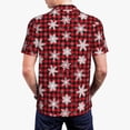 thumbnail image 4 of Daiia Snowflakes On A Buffalo Plaid Christmas Pattern Men’s Polo Shirts,Solid Deck Shirt,Classic Fit, Breathable Cotton Polo for Casual and Sport Wear-Large, 4 of 9