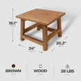 thumbnail image 3 of Leigh Country Amber Log Outdoor Patio Handcrafted Hardwood End Table, Brown, 3 of 11