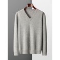 thumbnail image 3 of MVLYFLRT New Merino Wool Sweater Men's V-neck Pullover Top 2023 Autumn Winter Knitted Casual Loose 100% Pure Wool Jacket, 3 of 5