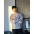thumbnail image 2 of Ropa para hombre Suéter de punto de color sólido Suéteres masculinos Suéteres blancos sexis lisos con cuello en V Ropa de otoño coreana antigua Barata Fea Talla grande X, 2 of 5