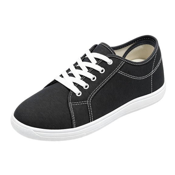 Unisex Women's Slip on Canvas Sneakers Man Low Top Casual Walking Shoes Classic Comfortable Flat Fashion Sneakers Black1 Size 8.5