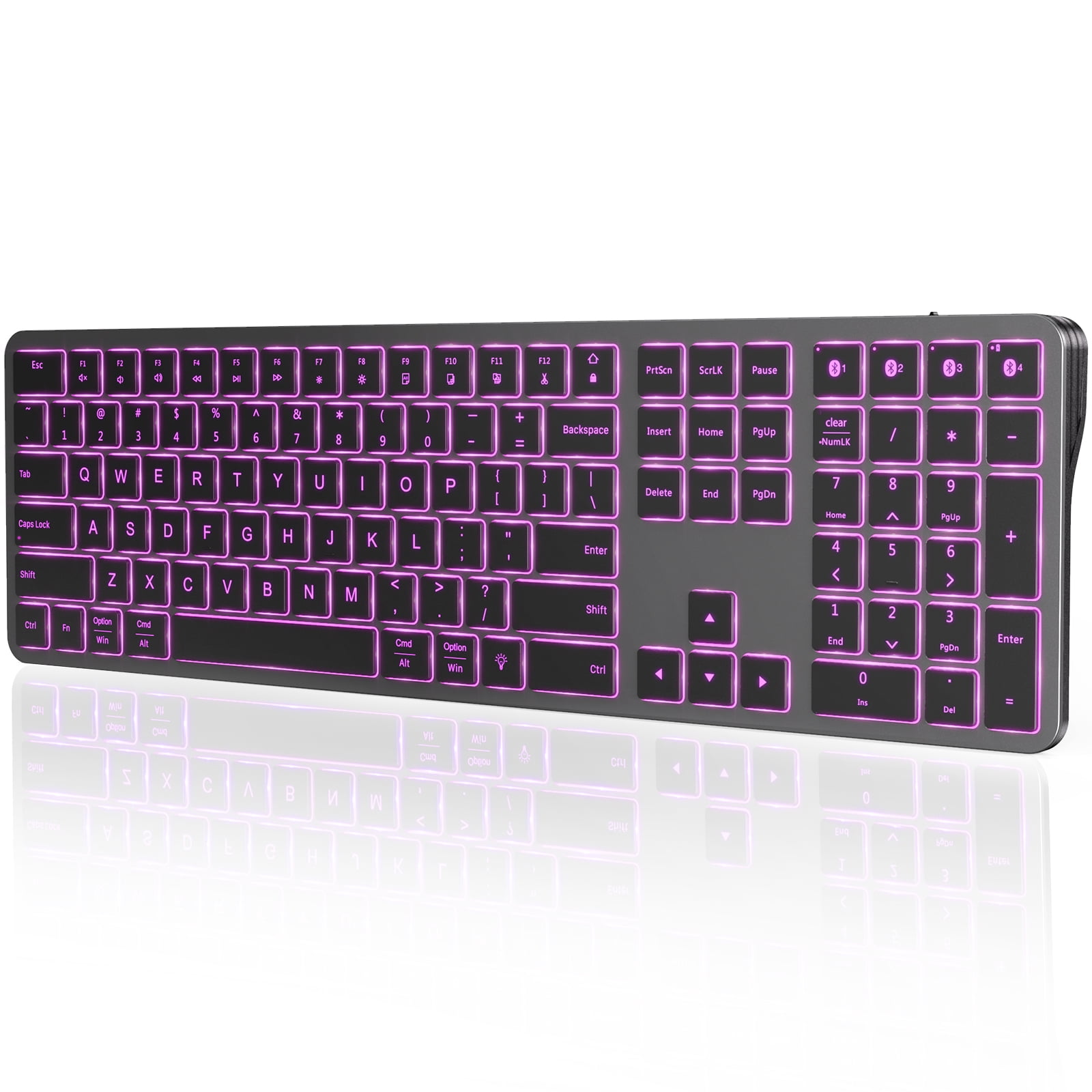 Backlit Bluetooth Keyboard For Windows Mac Os Seenda Multi Device Ultra Slim Rechargeable Keyboard For Laptop Tablet Macbook Air Pro Ipad Iphone Walmart Com