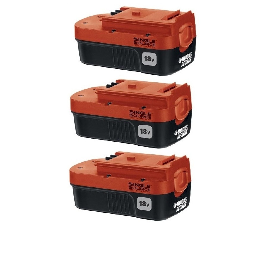 Black & Decker HPB18OPE (3 Pack) 18v 18 volt NiCad single source