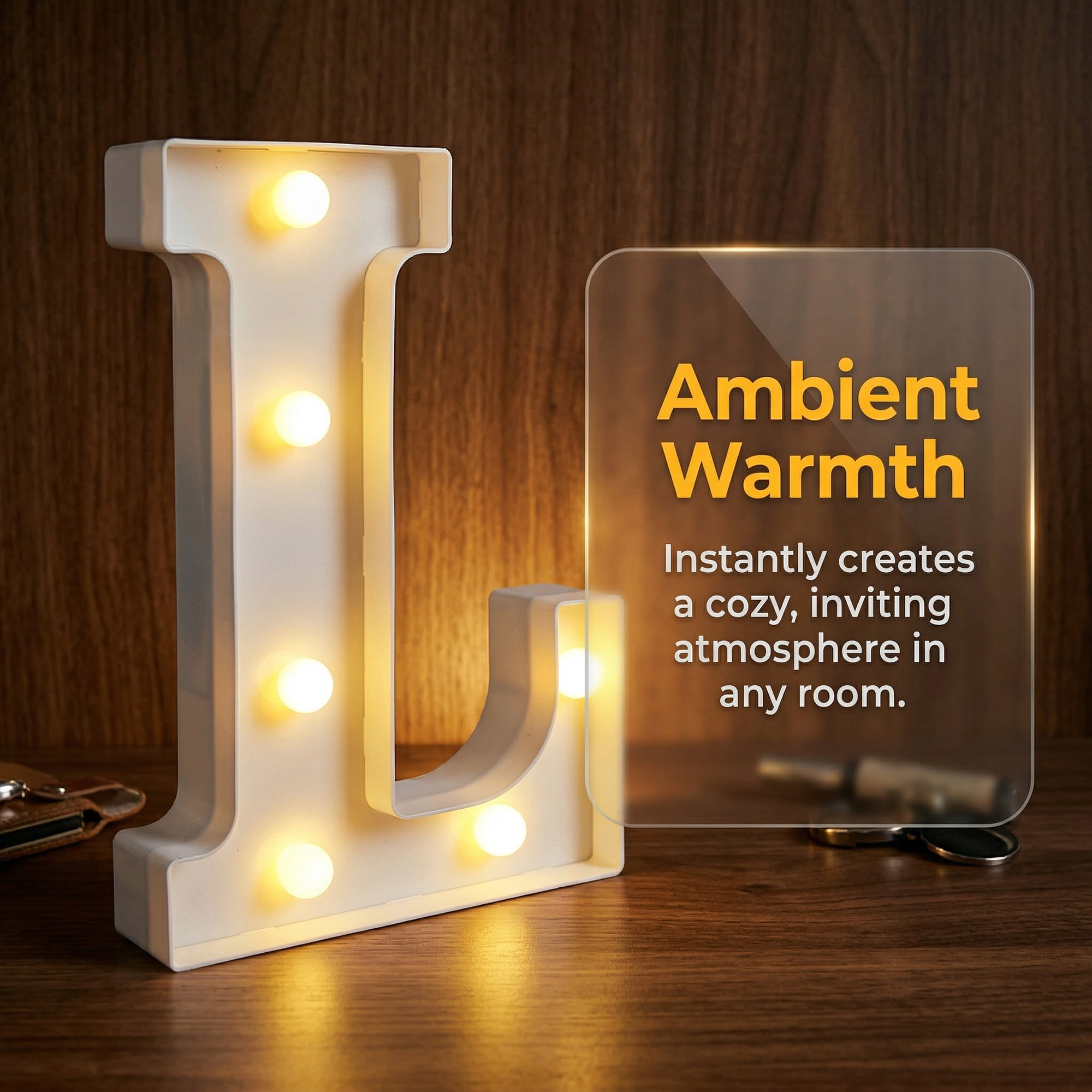 Unique Bargains Marquee Letters With Lights LED Light Up Signs Letter L 6.5"L x 1.5"W x 8.5"H