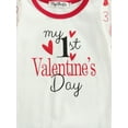 thumbnail image 6 of Kiapeise 2Pcs Baby Girl Valentine 's Day Jumpsuit My 1St Valentine 's Day Heart Playsuit + Hairband, 6 of 9