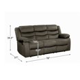thumbnail image 6 of Pemberly Row 19.25" Traditional Microfiber Double Reclining Sofa in Brown, 6 of 6