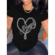 thumbnail image 2 of Camiseta Qyz-Top para mujer con estampado de melanina y strass negra M, 2 of 3