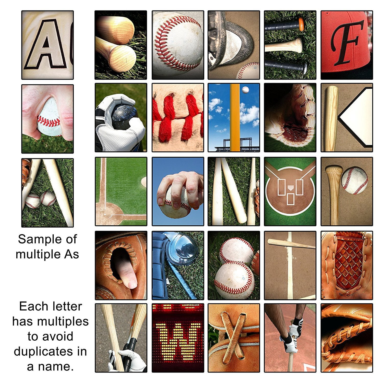 Personalized Baseball Name Wall Art, Live Previews, Choose Each Photos, Multiple Options