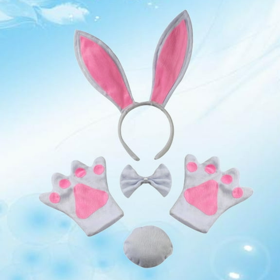 Masteelf  White Rabbit Headband Bow Tie Themed Costume Accessories Child