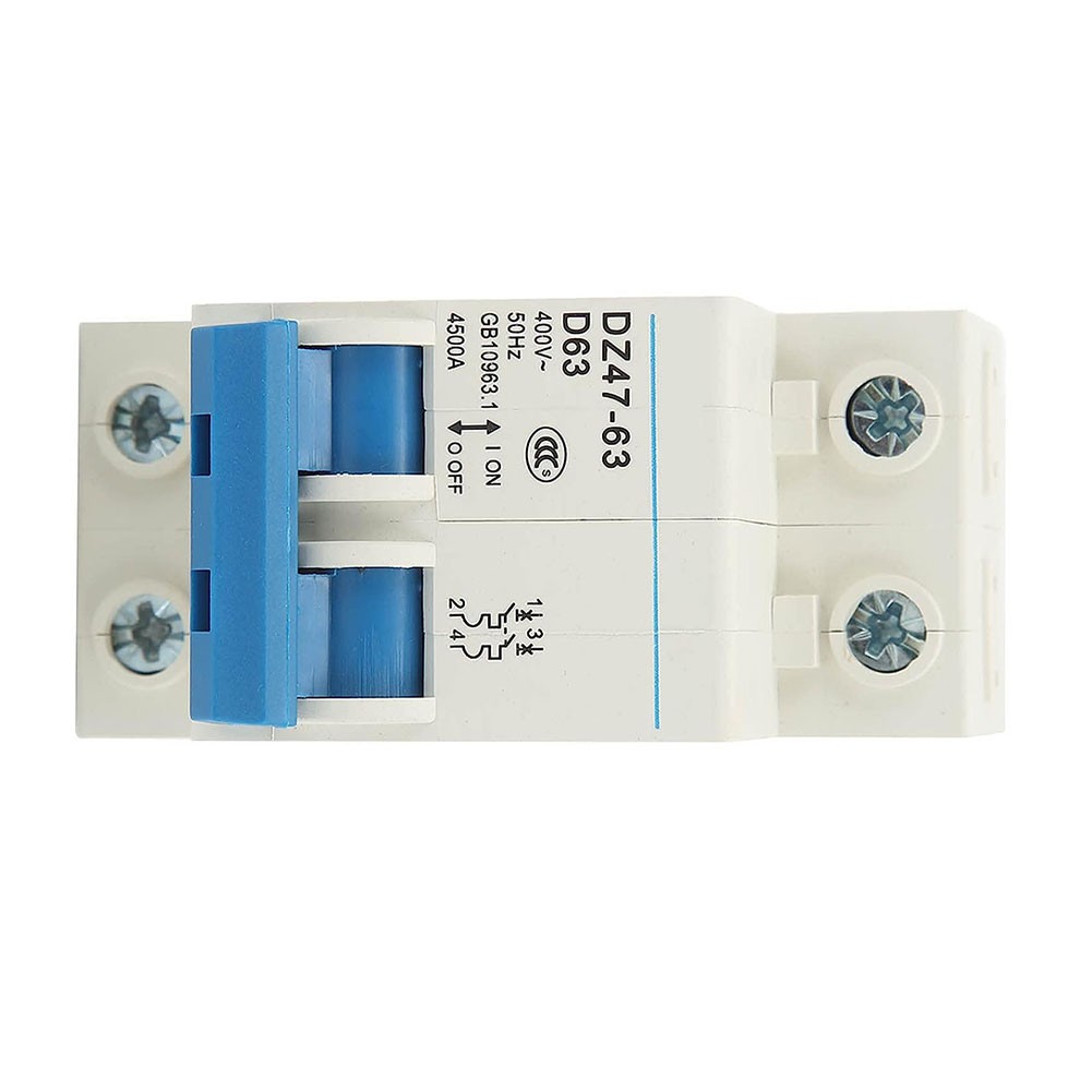BTOER Miniature Circuit Breaker, 2P 4500A Breaking Capacity DIN Rail DZ47 Air Switch