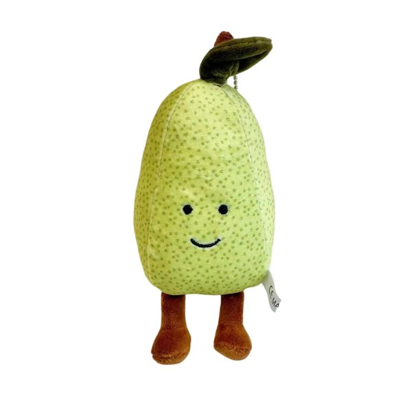 Jellycat Amuseables Pear Stuffed Toy,,Jellycat Plush Keychain Toys, 4" Pear Jellycat Soft Stuffed Cuddly Plush,Jellycat Keychain Toys Bedtime Friend Christmas Gifts for Girls Boys Kids 3+