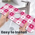 thumbnail image 6 of Faucet Mat for Kitchen Sink, Hot pink plaid heart Cute Absorbent Fast Drying Kitchen Sink Faucet Mat Splash Guard, Around Faucet Draining Mat for Kitchen Sink, Bathroom Sink Mat, 6 of 8