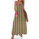 thumbnail image 1 of Vestido sin mangas de rayas verticales verde neón y rosa vestidos de mujer vestidos de mujer verano vestido de mujer, 1 of 7