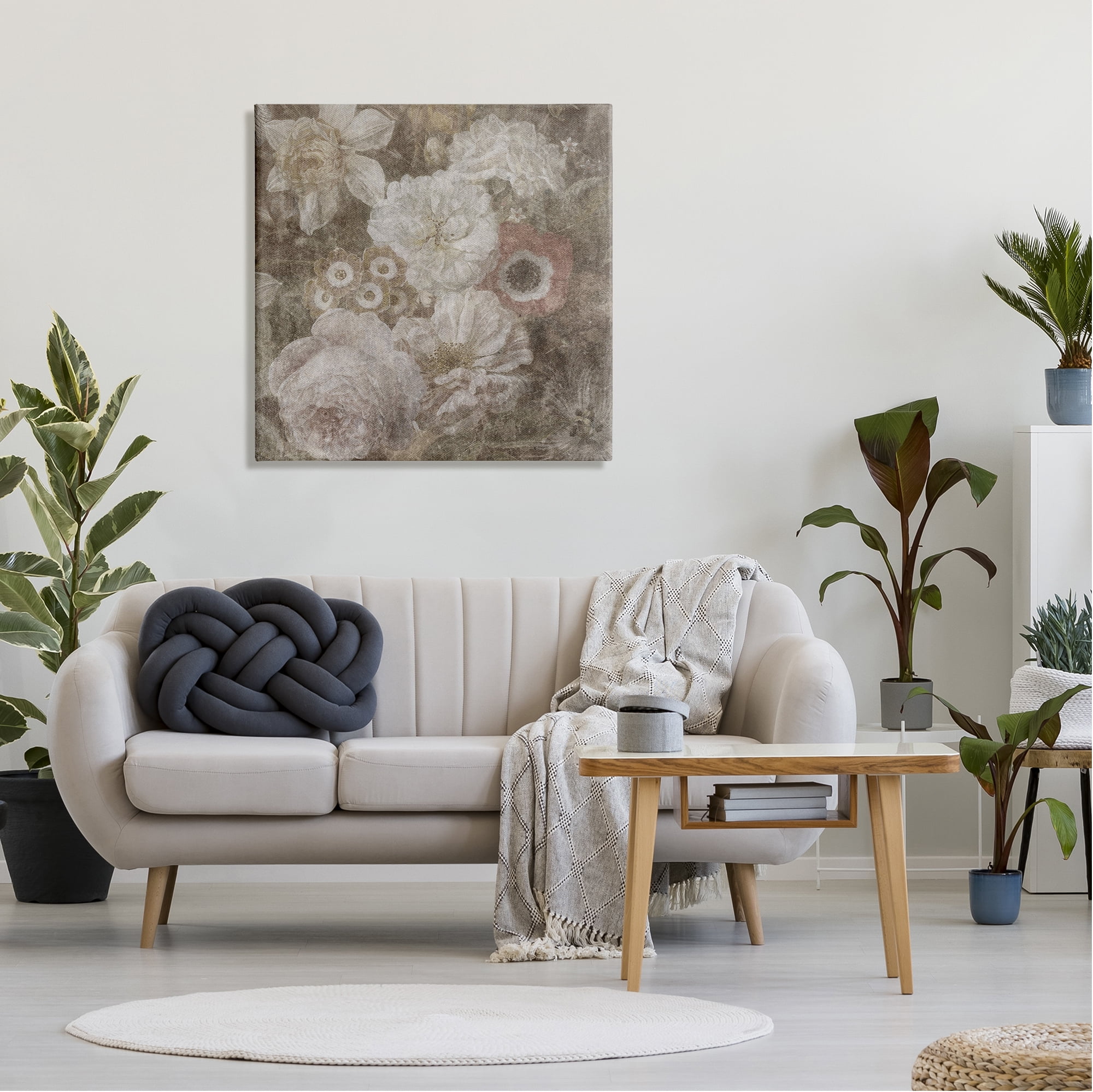 Stupell Industries Antique Flower Arrangement Botanical & Floral Painting Gallery Wrapped Canvas Print Wall Art, 30 x 30
