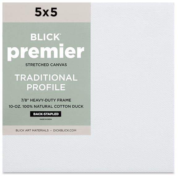 Blick Premier Stretched Cotton Canvas - Traditional Profile, Back-Stapled, 5" x 5"