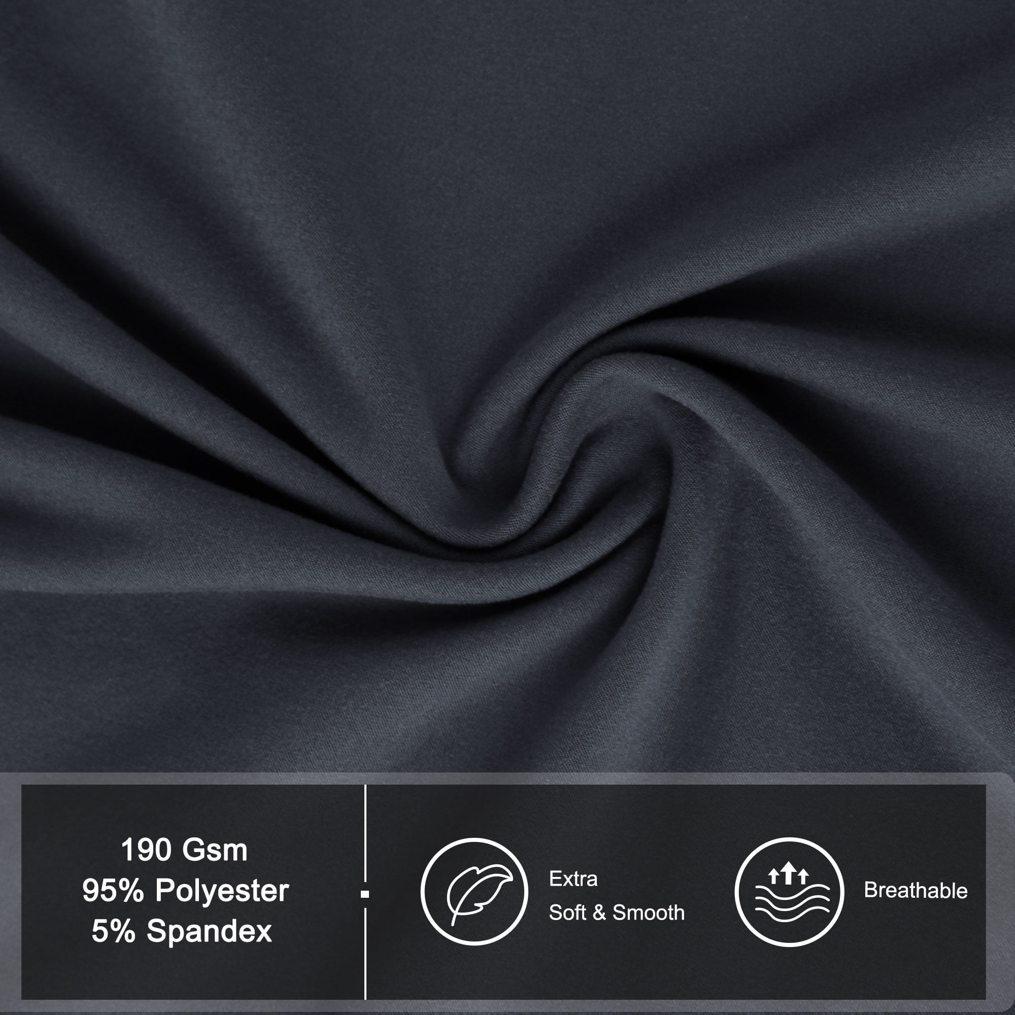 Unique Bargains Solid 1/2/3 Seater Sofa Cover Stretch Couch Slipcover Dark Gray Sofa