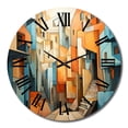 thumbnail image 2 of Designart "Multidimensional Cubist Art V" Landscapes Oversized Wall Clock, 2 of 5