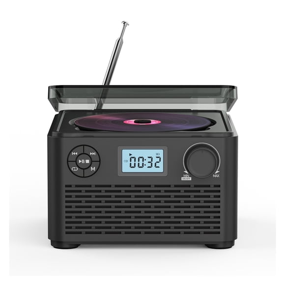Portable CD Player with Built-in Speakers - Bluetooth Rechargeable CD Player with USB MP3 FM Radio