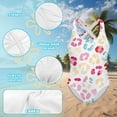 thumbnail image 6 of Uorisanigo Kids One Piece Swimsuit Girls Cute Colorful Leopard Print with Crossback Straps Swimming Lessons Swimwear Polyester and Spandex Bathing Suit, Size 7-8, 6 of 7