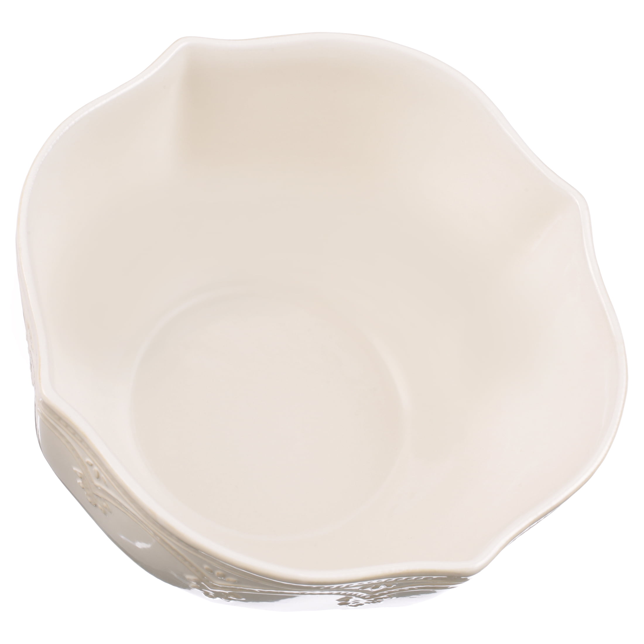 The Pioneer Woman Farmhouse Lace 10-inch Stoneware Serving Bowl, Linen